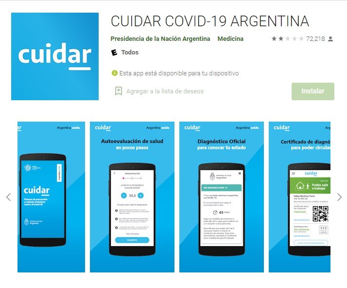 app cuidar covid 19 argentina apk