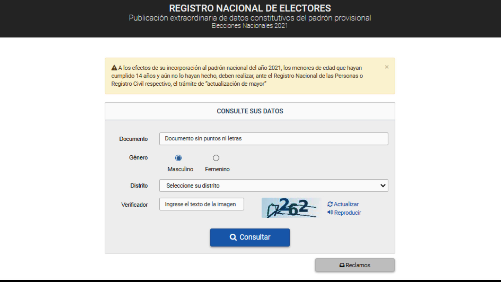 Padrón electoral provisorio 2021 La CNE habilitó el periodo de