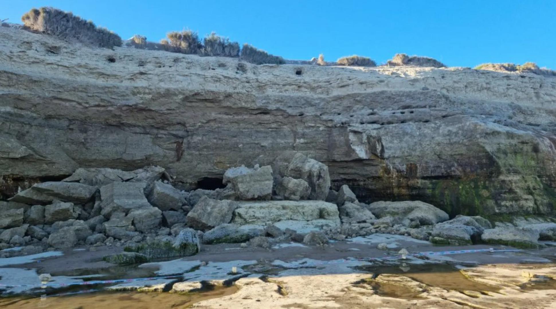 Acantilado las grutas derrumbe